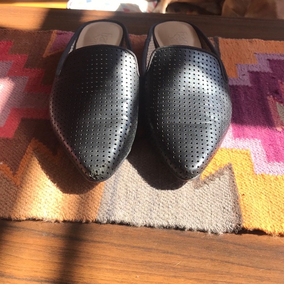 Black faux-leather slides! - Picture 2 of 5